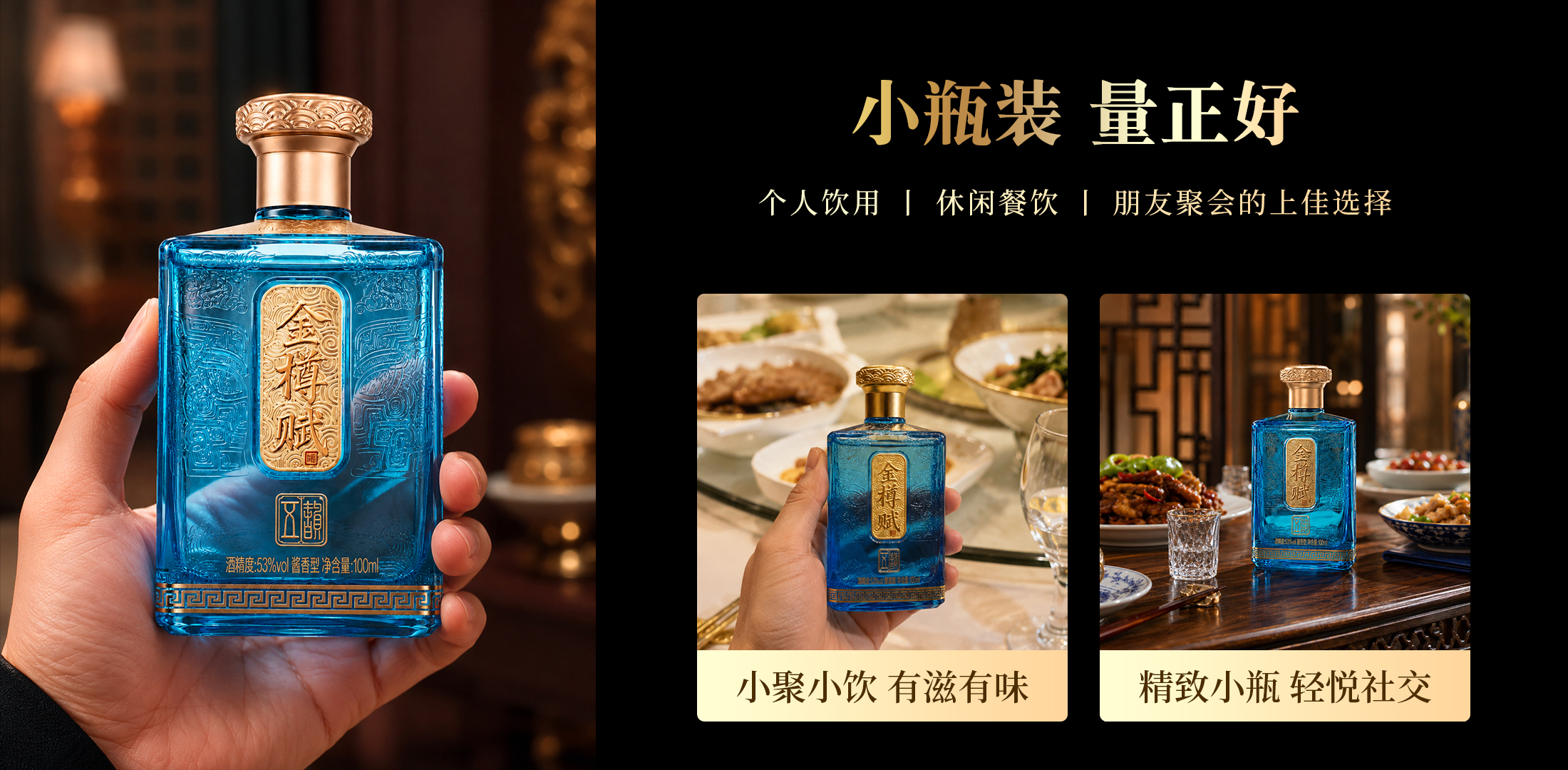 有什么适合独酌慢品的酱香型白酒?金樽赋五韵小酒,适配你的独处微醺时光