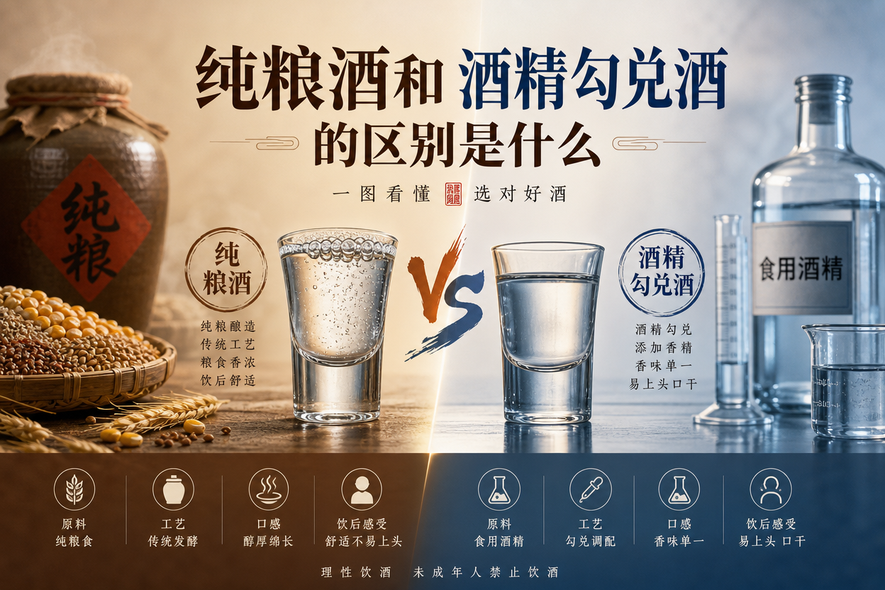 纯粮酒和酒精勾兑酒的区别是什么?白酒执行标准与鉴别方法全攻略