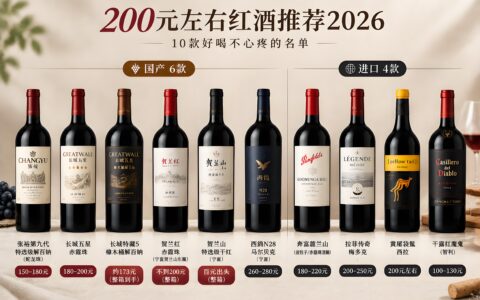 200元左右红酒推荐2026：10款好喝不心疼的名单