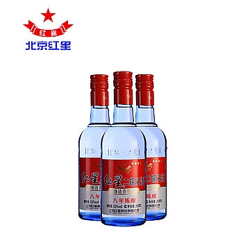 红星二锅头蓝瓶53度250毫升（三瓶装） 产品图