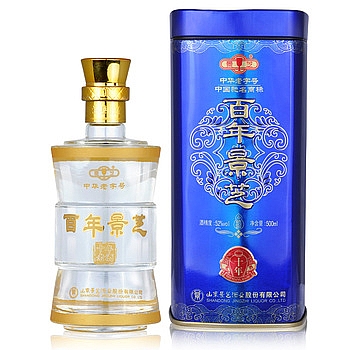 景芝10年52度500毫升（百年景芝 蓝（铁盒装）） 产品图