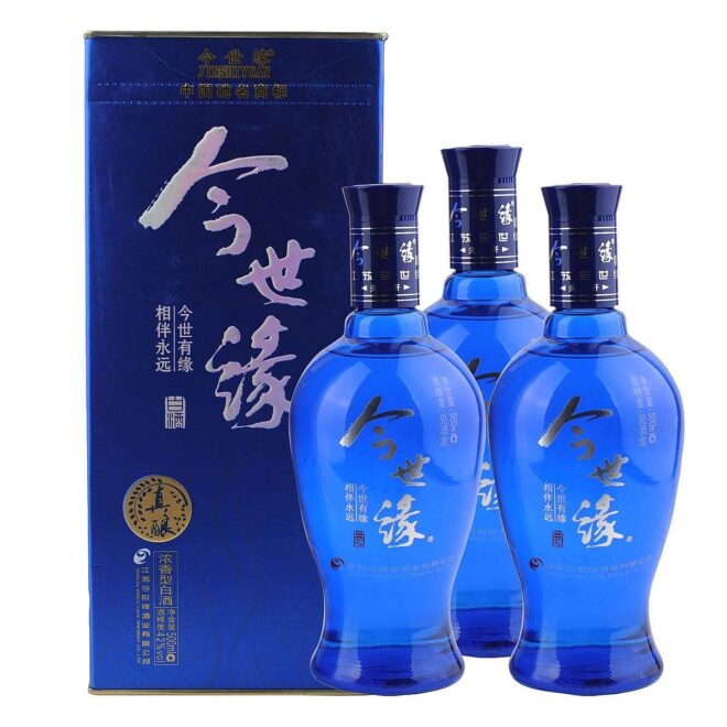 今世缘真酿42度500毫升（高档蓝3瓶套装） 产品图
