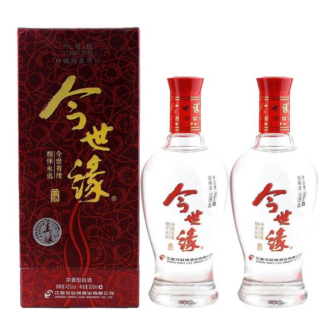 今世缘真酿42度500毫升（中档红双瓶套装） 产品图